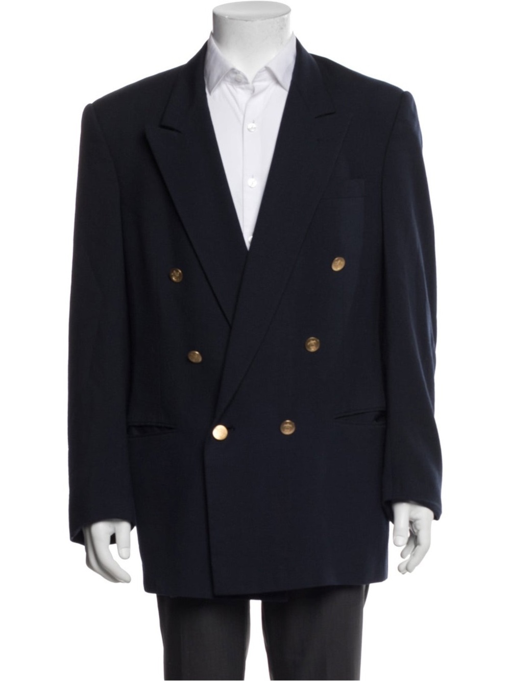 Dior Monsieur Double-Breasted Navy Blazer with Gold Buttons
